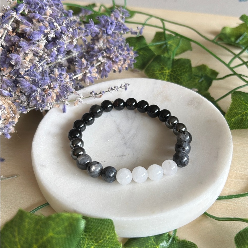 Moon Phase stretch gemstone bracelet hand crafted